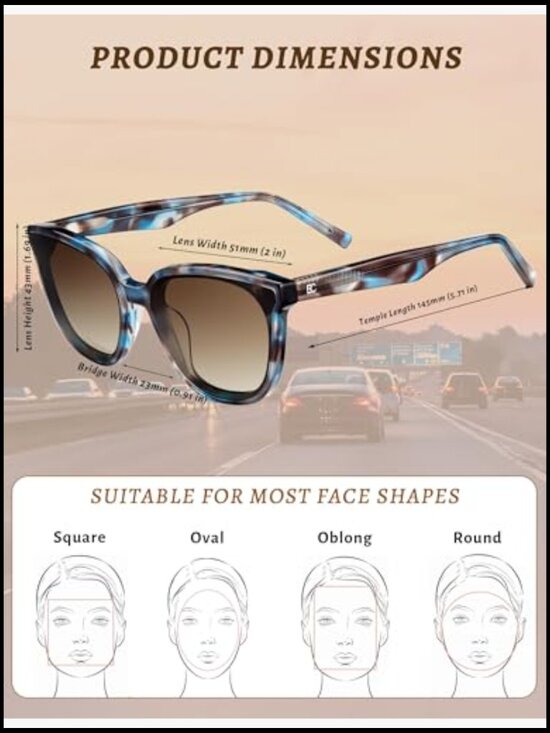 Polarized Cat-Eye Sunglasses: Premium Nylon Lens UV400 Protection Acetate Frame main image 5